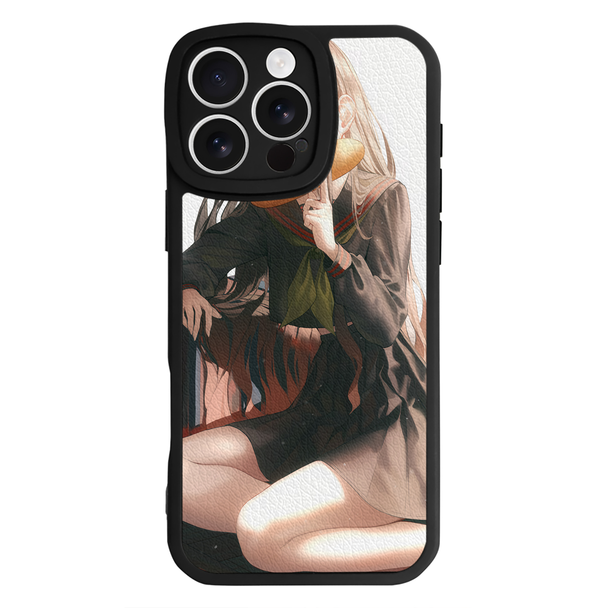 （画像用） 鬼滅の刃（きめつのやいば）竈門 禰󠄀豆子／かまど ねずこ Kamado Nezuko 【iPhone 16シリーズ対応】シリコンスマホケース（レザー調） 材質：シリコン